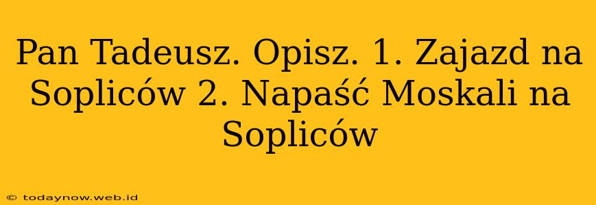 Pan Tadeusz. Opisz. 1. Zajazd na Sopliców 2. Napaść Moskali na Sopliców